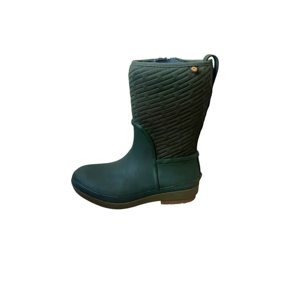 Bogs Outdoor Rain Snow‎ Boots Womens Zipper Crandall Waterproof size 6 Green